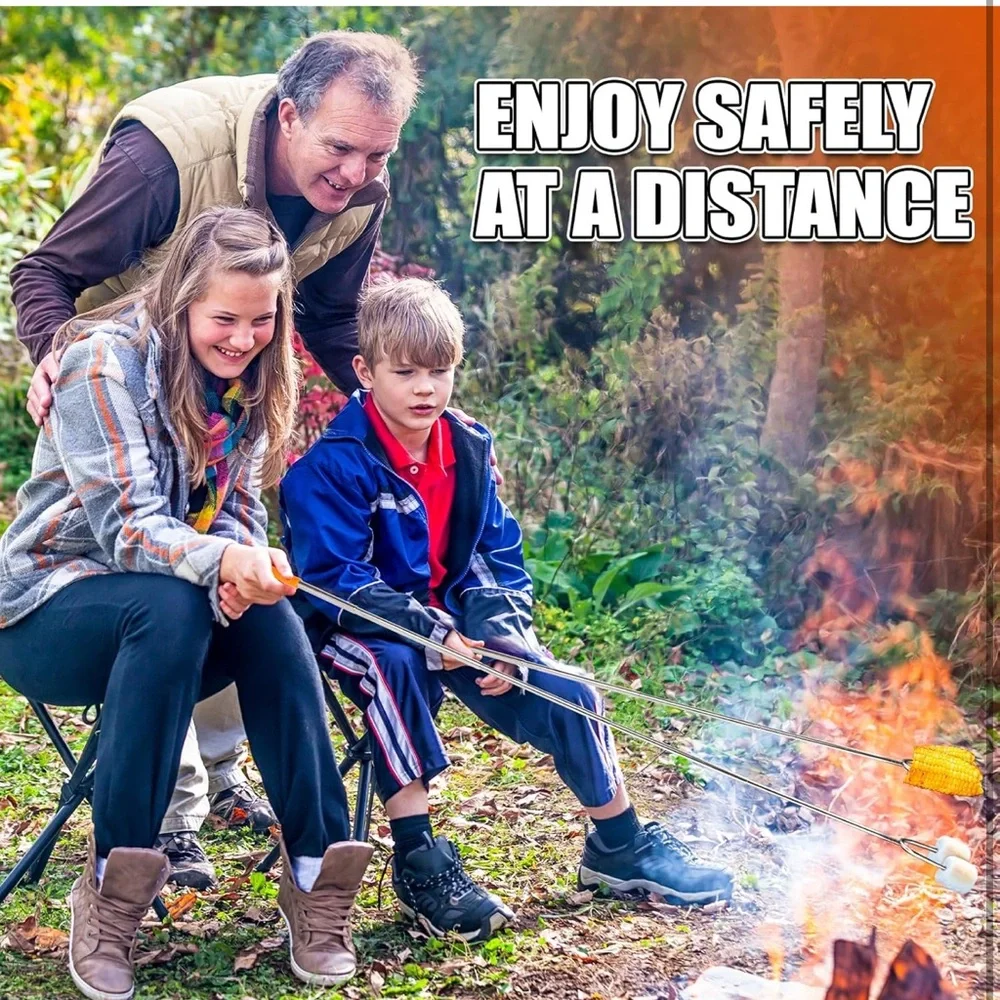 NWT (5) Extendable Marshmallow Roasting Sticks Extra Long 45'' Stainless Steel - Picture 4 of 7